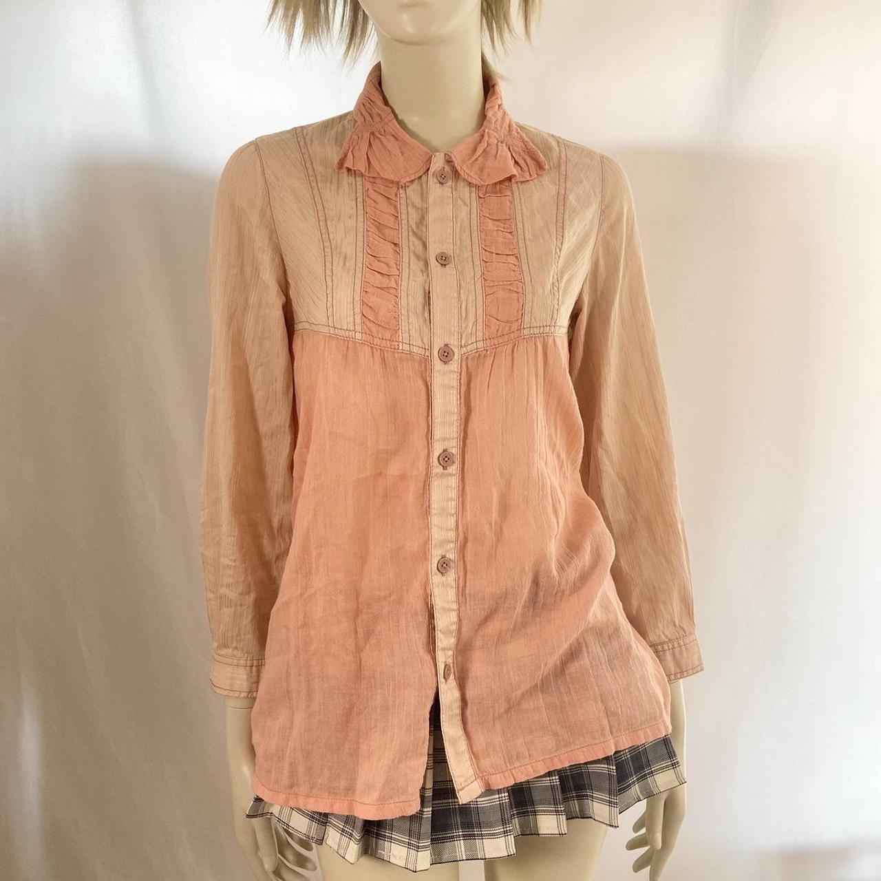 Algonquins peach Pink cotton blouse