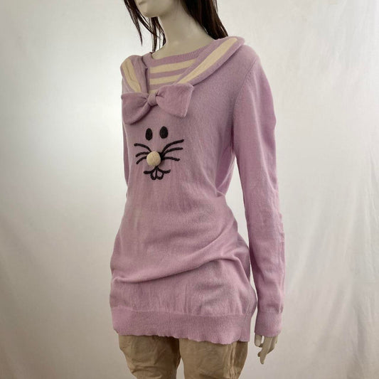 Candy Stripper bunny face sweater