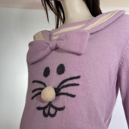 Candy Stripper bunny face sweater