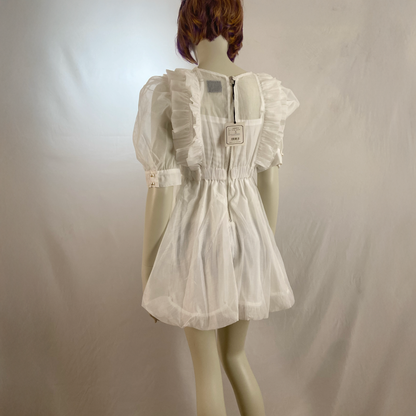 Swankiss white translucent puff sleeve Maid dress