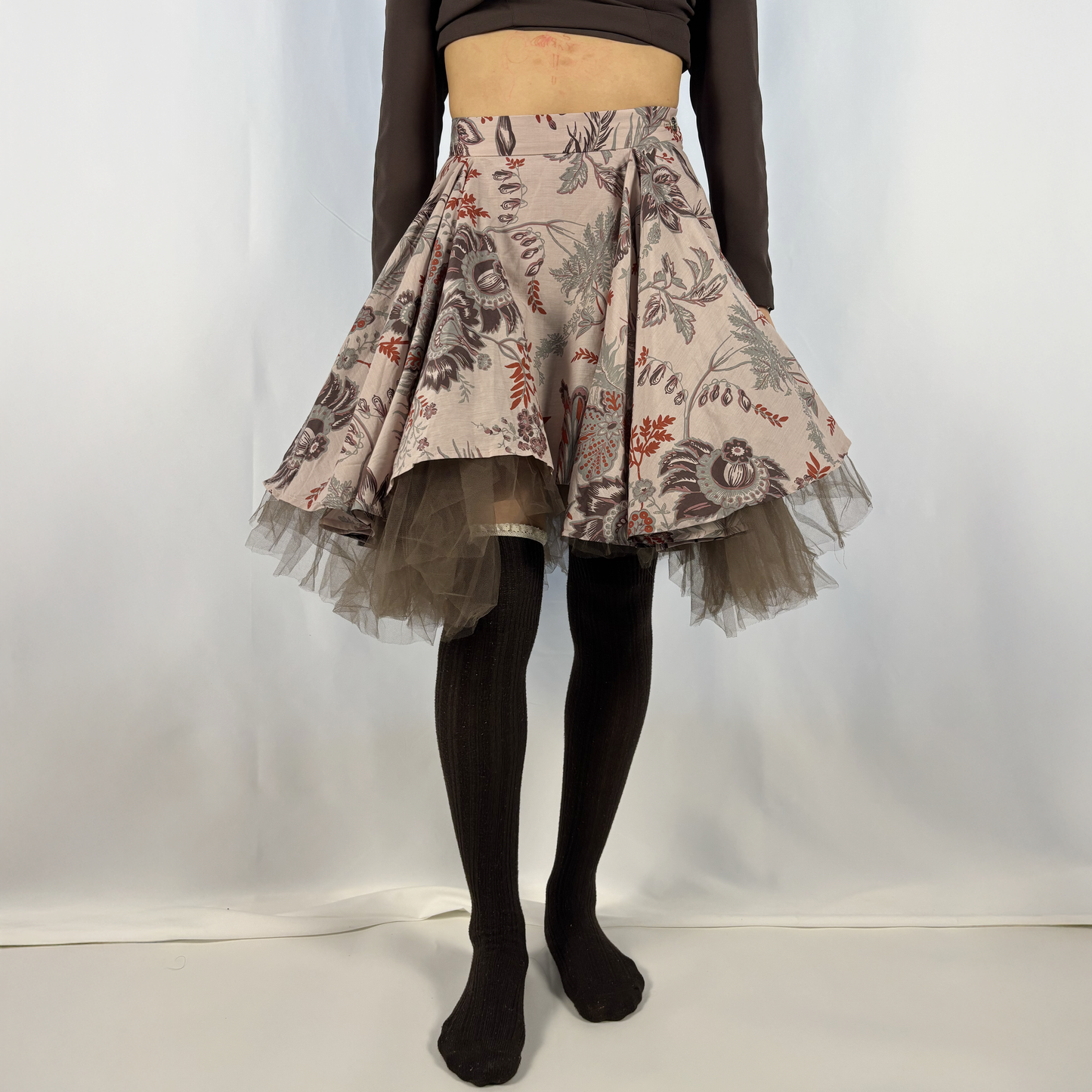 Vivienne Westwood Red Label Jacobean print floral tulle mini skirt