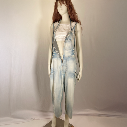 Le Grand Bleu light wash overall pants