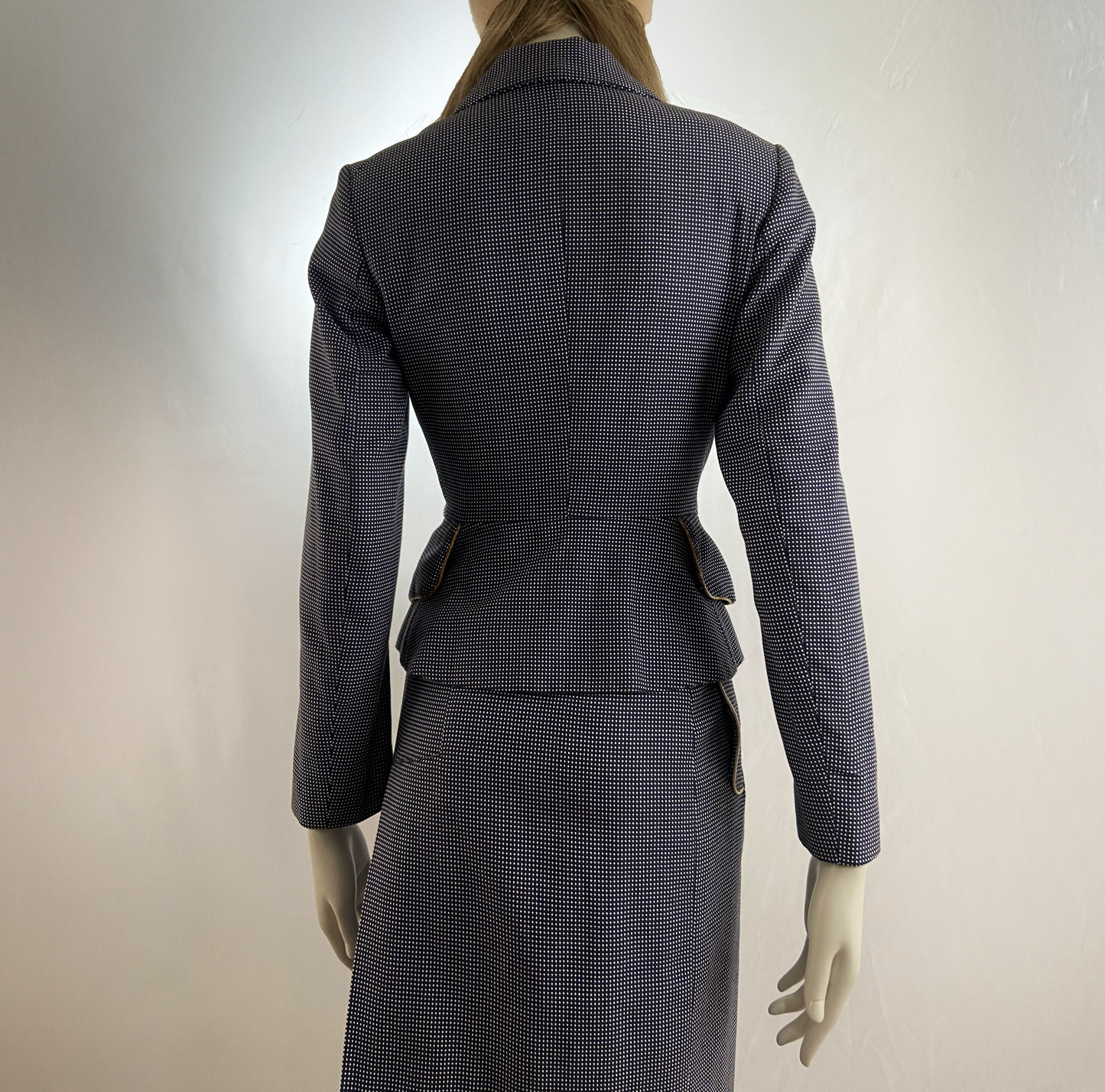 Vivienne Westwood dark blue Heart lapel tweed skirt suit