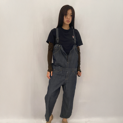 Jane Marple denim overall high waist pants