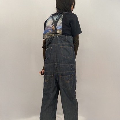 Jane Marple denim overall high waist pants