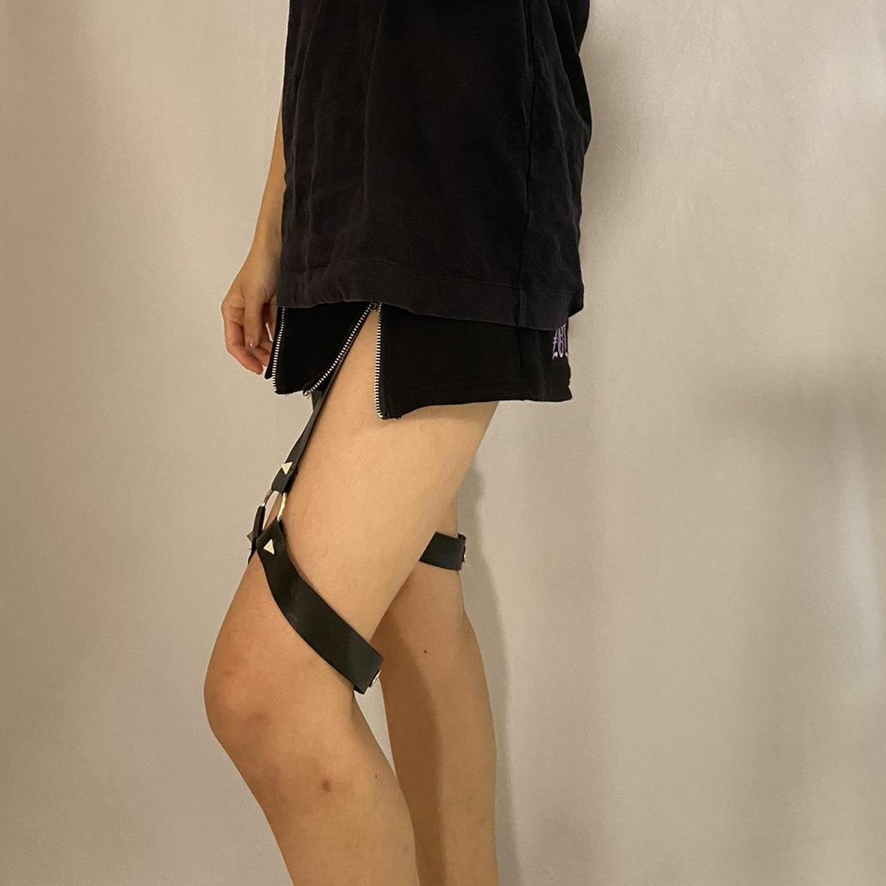 Kry-clothing black bondage garter shorts