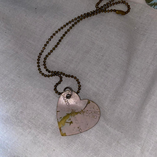 Nozomi Ishiguro damaged metal heart necklace