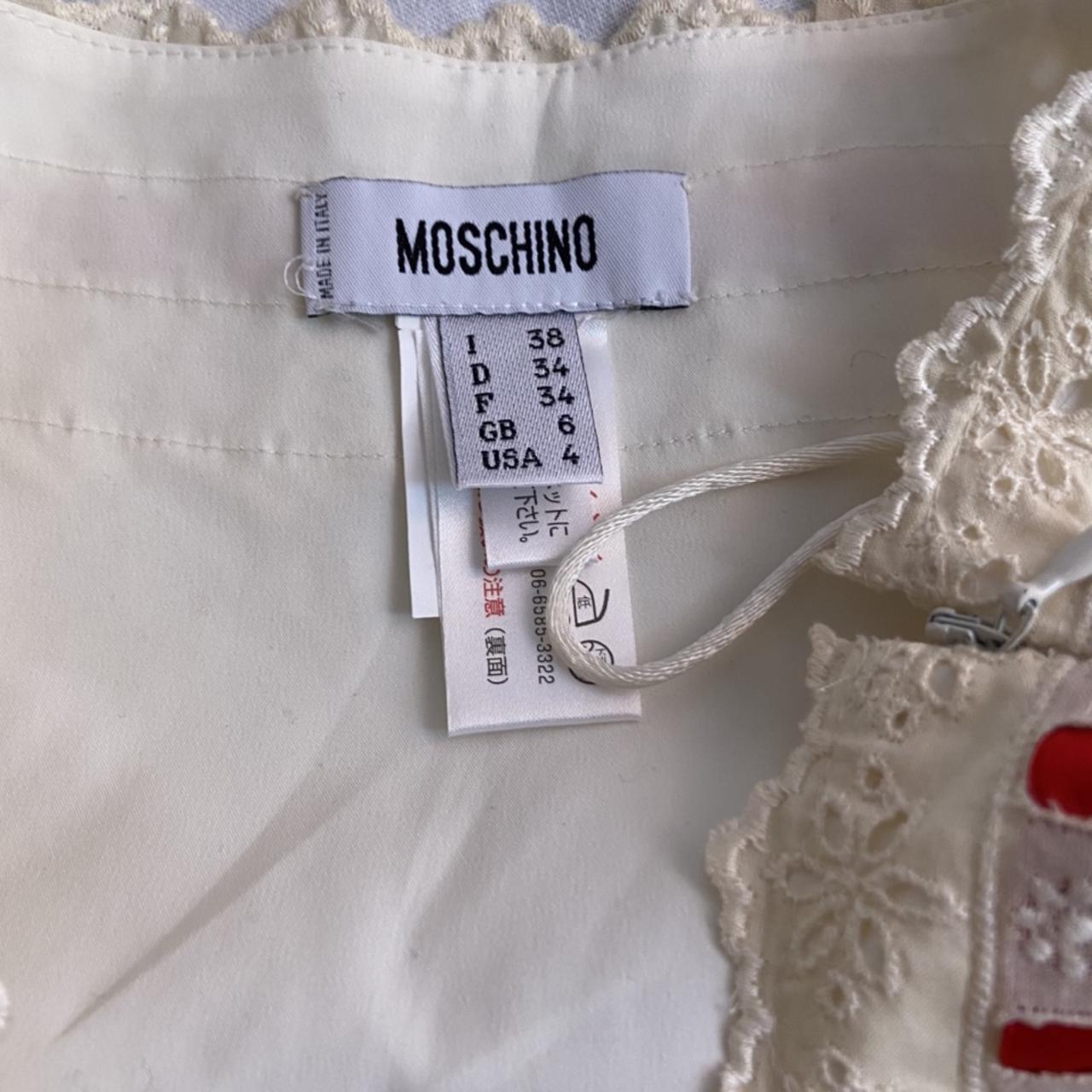 Moschino red and white lace skirt