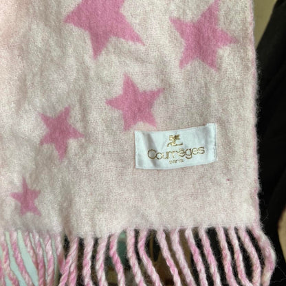 Courreges pink star fleece scarf