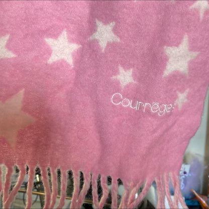 Courreges pink star fleece scarf