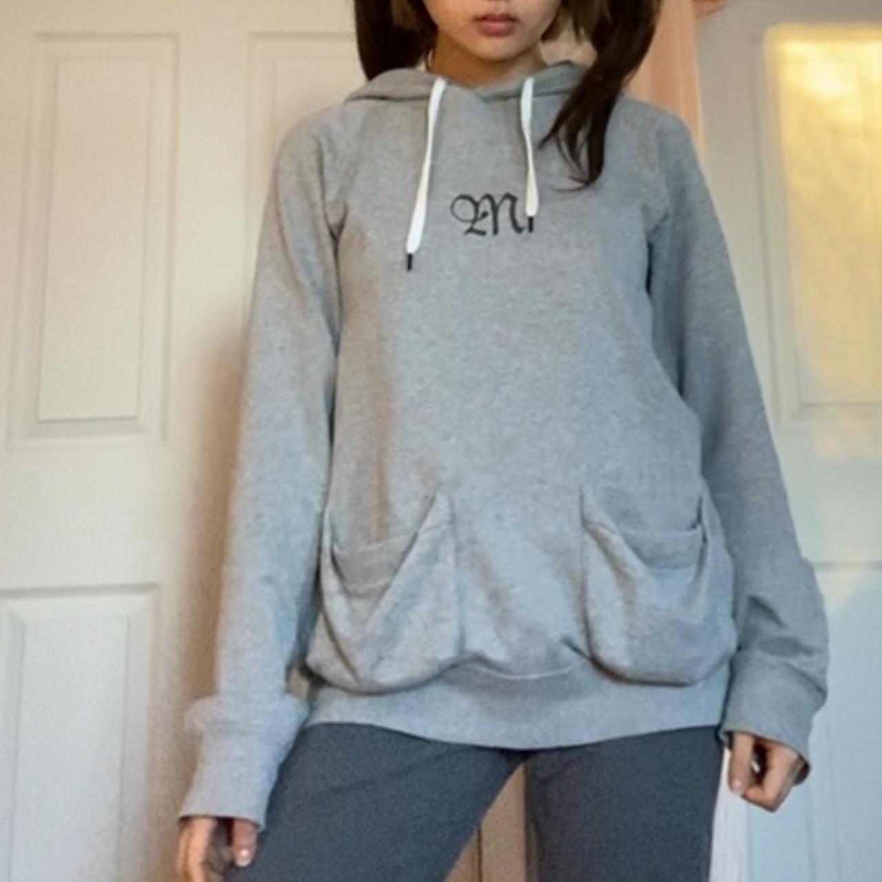 Number (N)ine grey feather hoodie