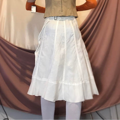 Comme des Garcons white wrap midi skirt