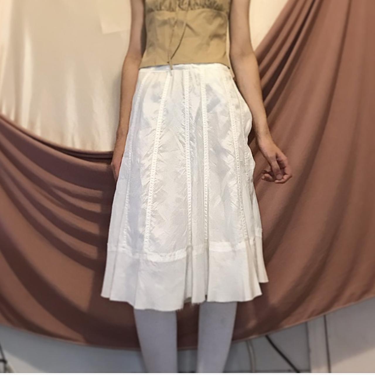 Comme des Garcons white wrap midi skirt