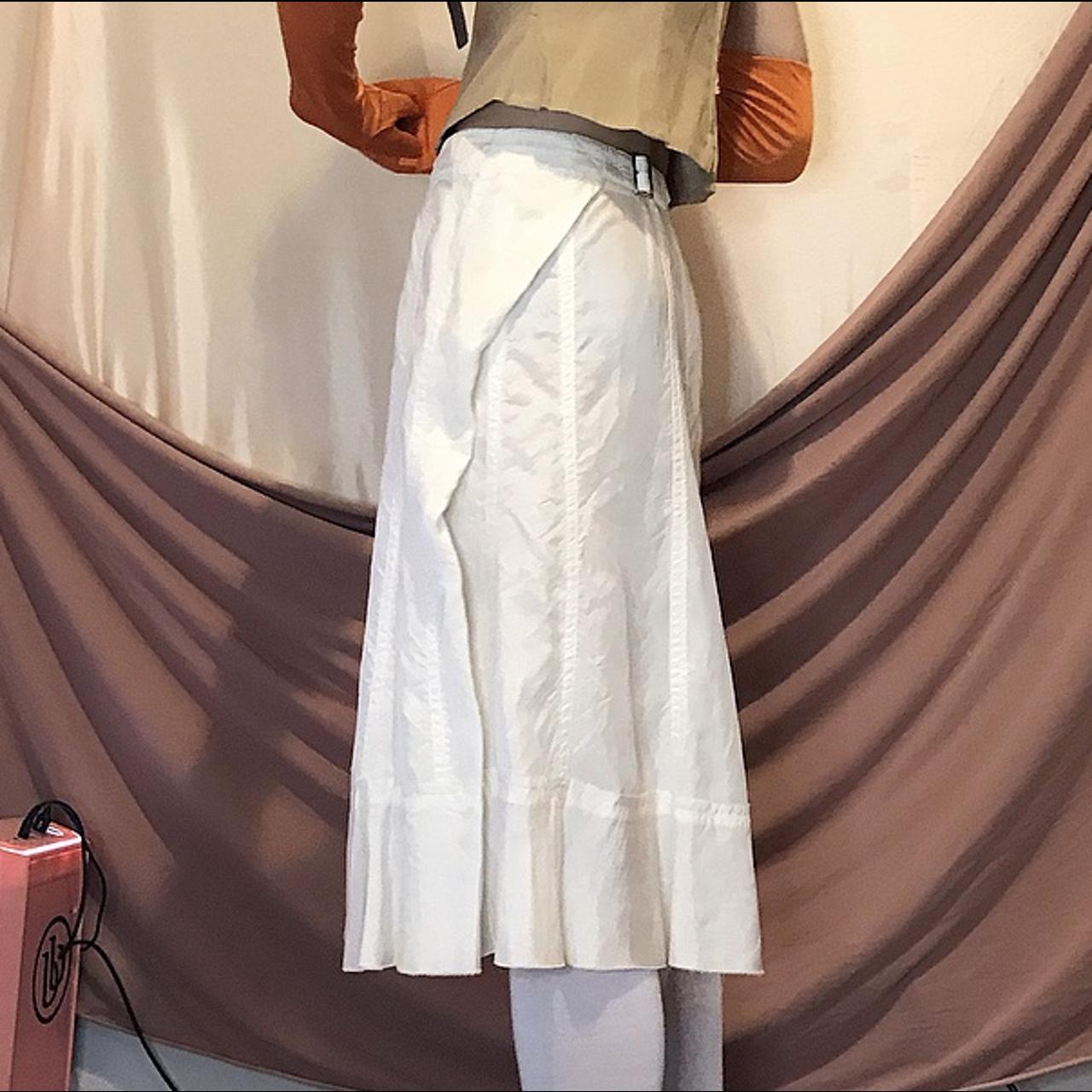 Comme des Garcons white wrap midi skirt