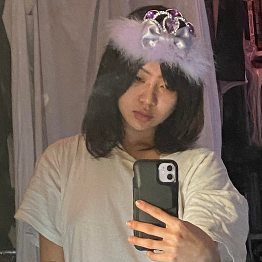 Comme des Garcons Girl fuzzy lavender tiara