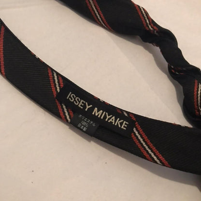 Issey Miyake striped spiral curly tie