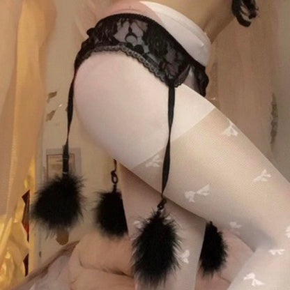 Melt The Lady drop feather garter