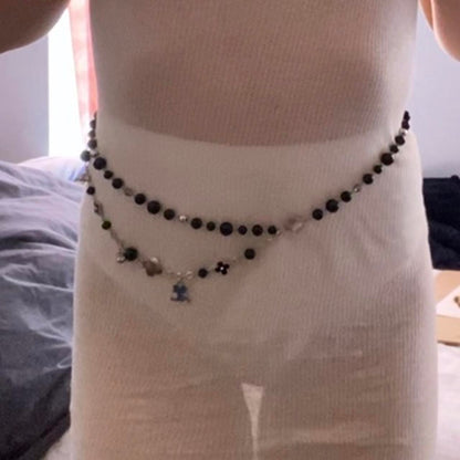 Courreges logo beaded belt