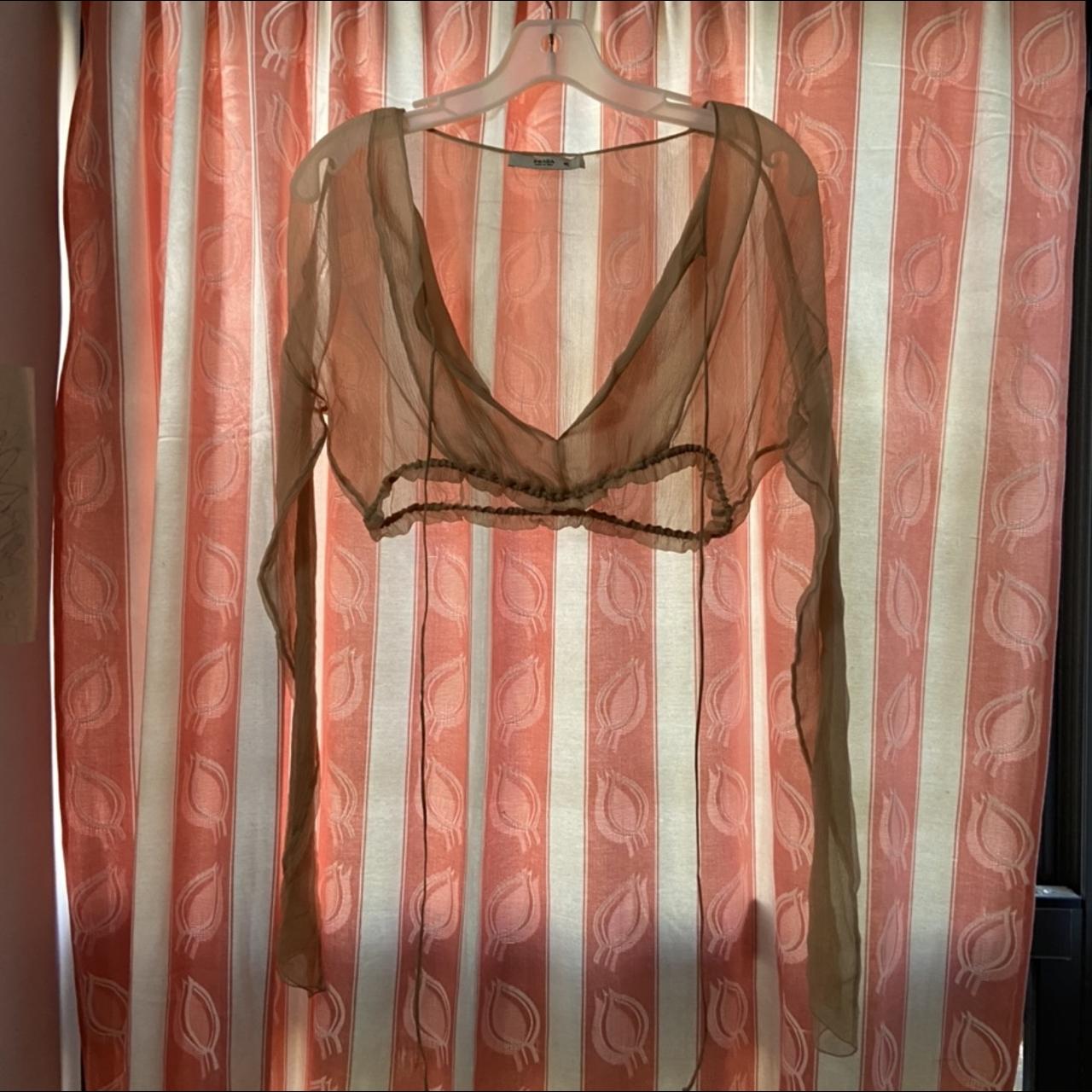 Prada sheer chiffon cropped blouse