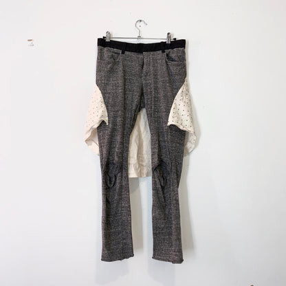 Undercover knee-hole faux blouse knit pants