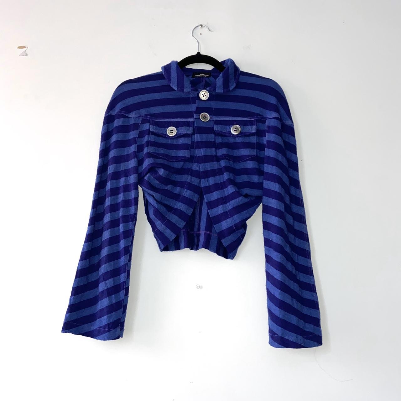 Comme des Garcons AD2005 cropped striped wool cardigan