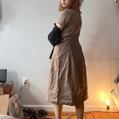 Comme des Garcons AD2001 Tricot brown skirt suit