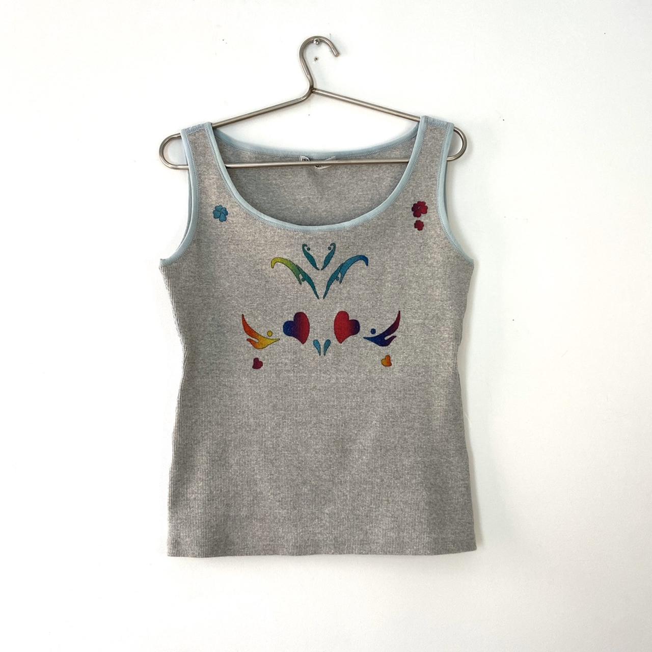 Issey Miyake heart graphic rib tank