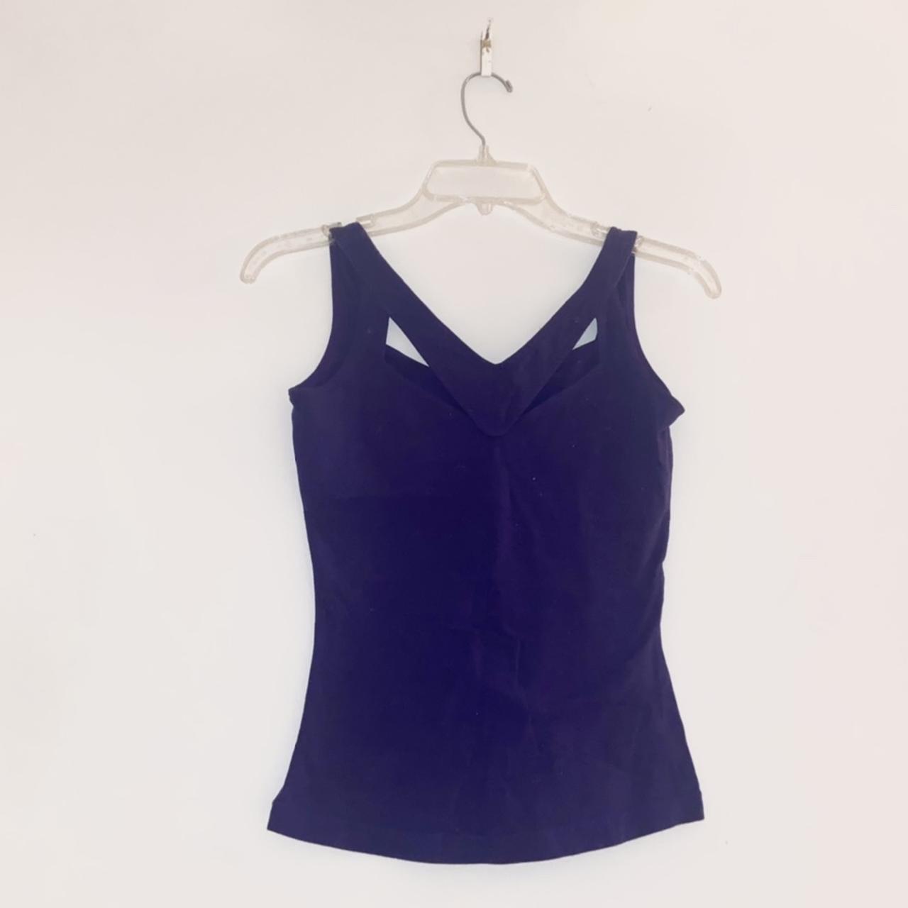 Thierry Mugler cutout blue tank top