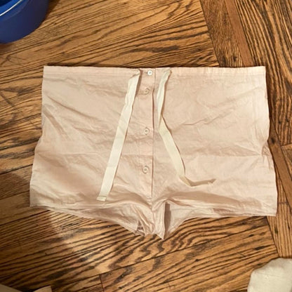 Prada pale pink drawstring pajama shorts