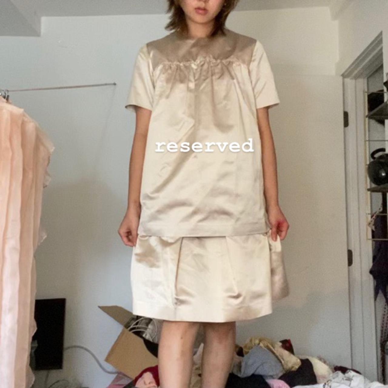 Reserved Prada silk two-piece oversized skirt and top