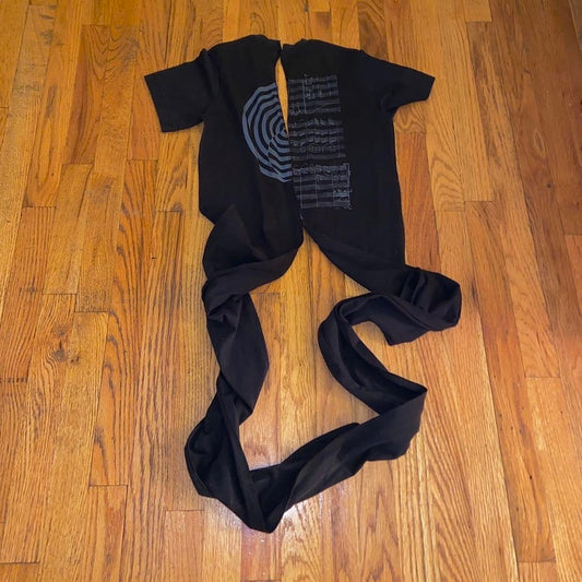 Undercover split t-shirt scarf with double sided graphic