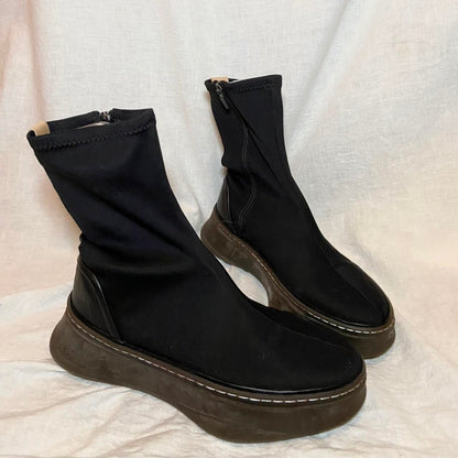 Mihara Yasuhiro zip-up scuba material boots