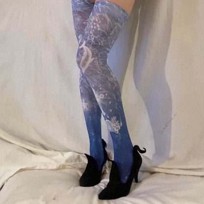 Angelic Pretty dolphins and jellyfish semi-sheer thigh high stockings