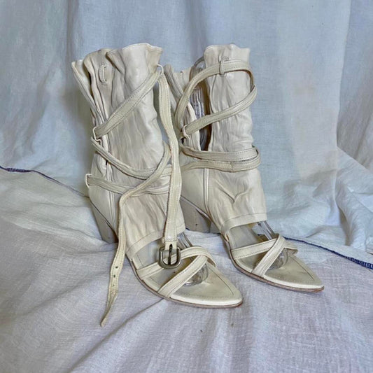 Mihara Yasuhiro strappy winding leather sandal heels