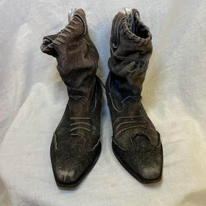 Comme des Garcons Junya Watanabe charcoal leather boots