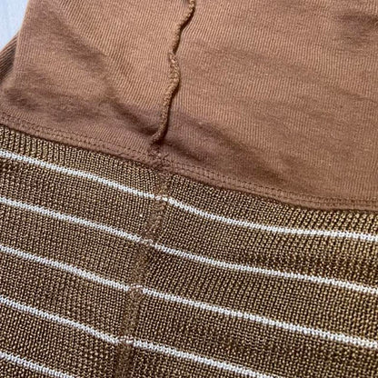 Sonia Rykiel knit brown striped cuff shorts