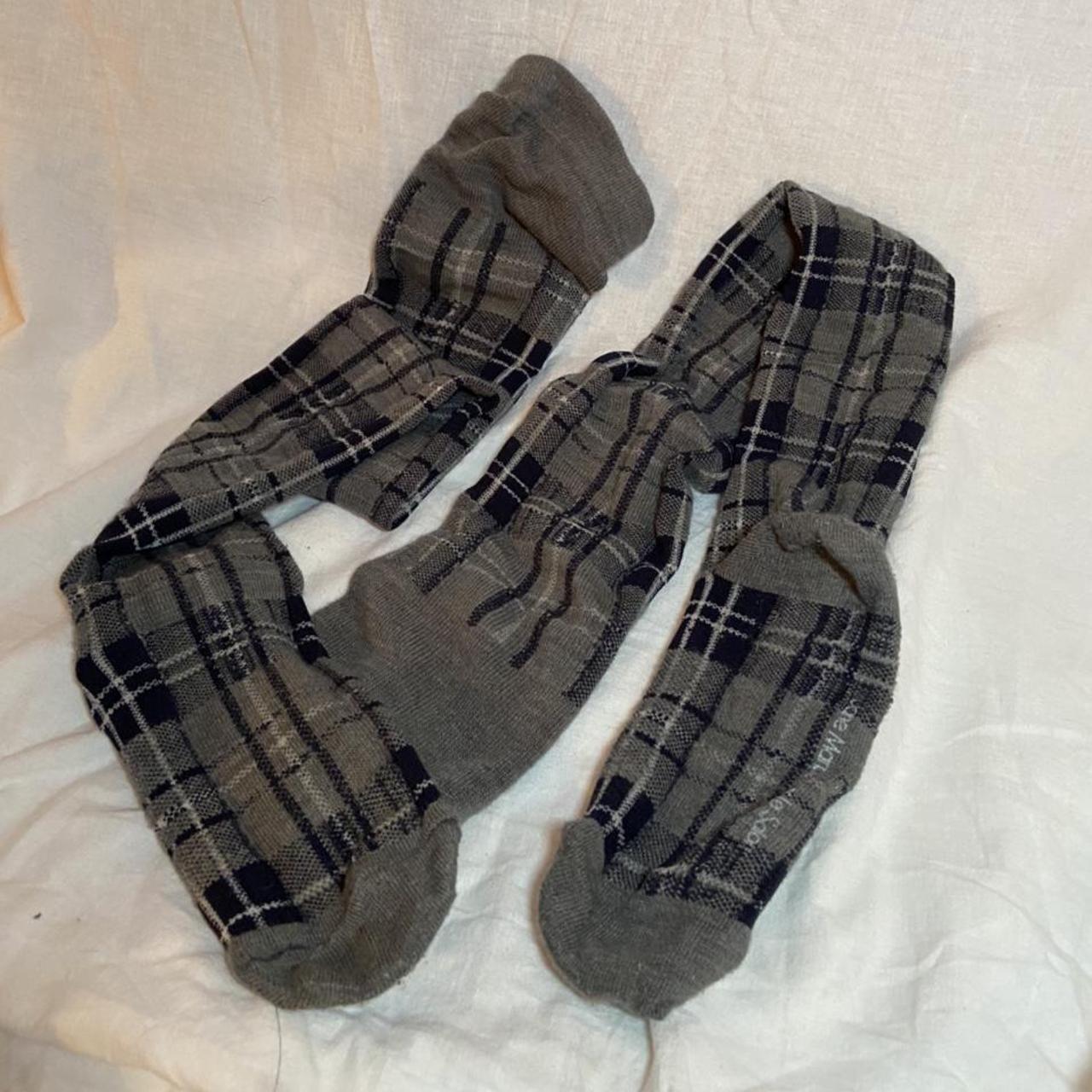 Jane Marple Dans Le Salon plaid grey overknee socks