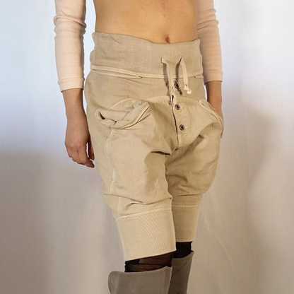 Kapital knee-length khaki jogger shorts