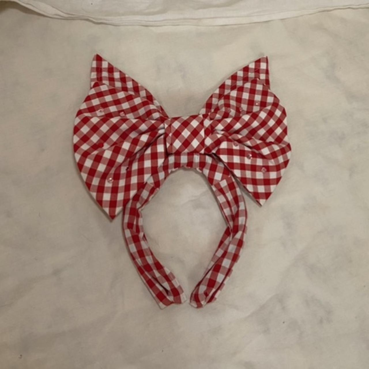 Comme des Garcons “Girl” rhinestone bunny ear bow headband