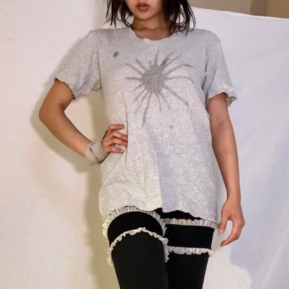 Mihara Yasuhiro grey splatter graphic t shirt