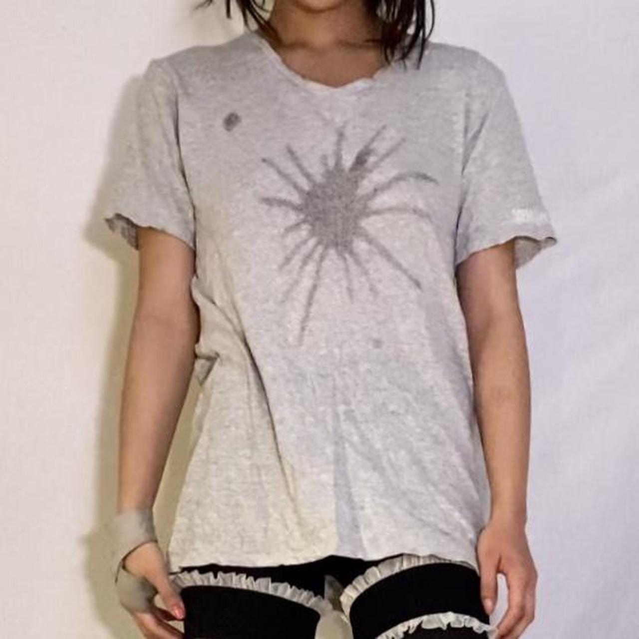 Mihara Yasuhiro grey splatter graphic t shirt