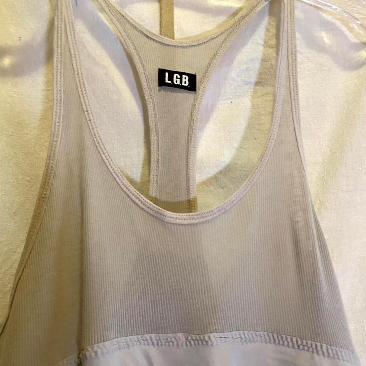 Le Grand Bleu LGB grey flared racerback tank