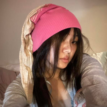 Kapital ponytail pink beanie