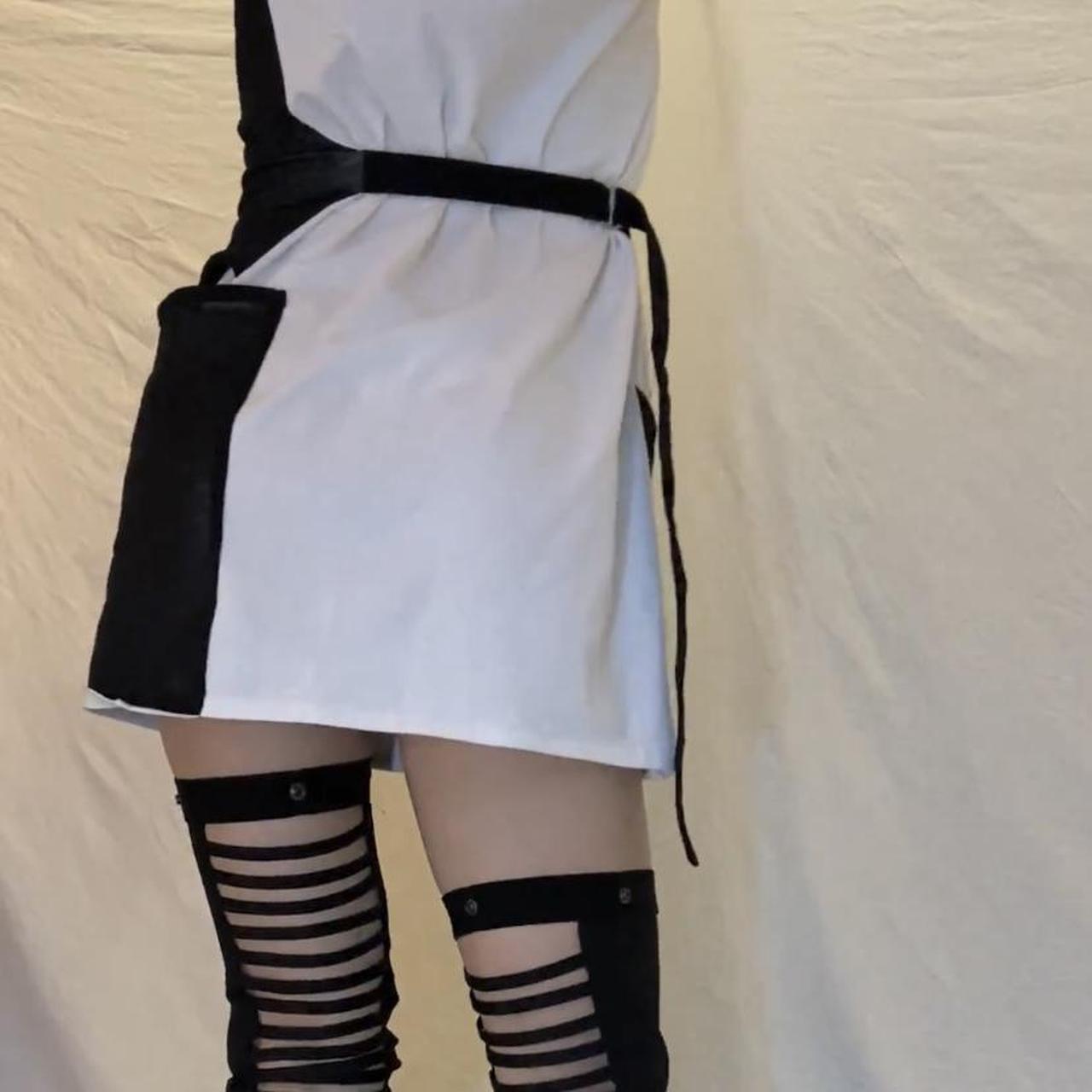 Limi Feu black and white layered knit tank top apron dress