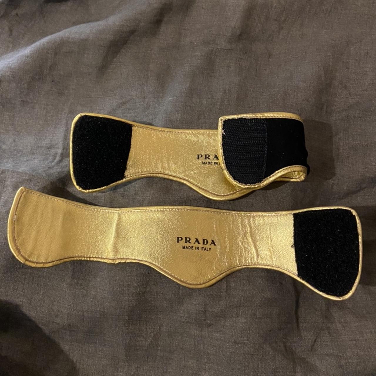 Prada Spring 2008 velvet and gold trim ankle cuffs