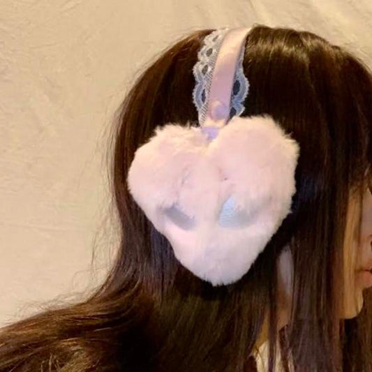 Swankiss heart shaped plush earmuffs