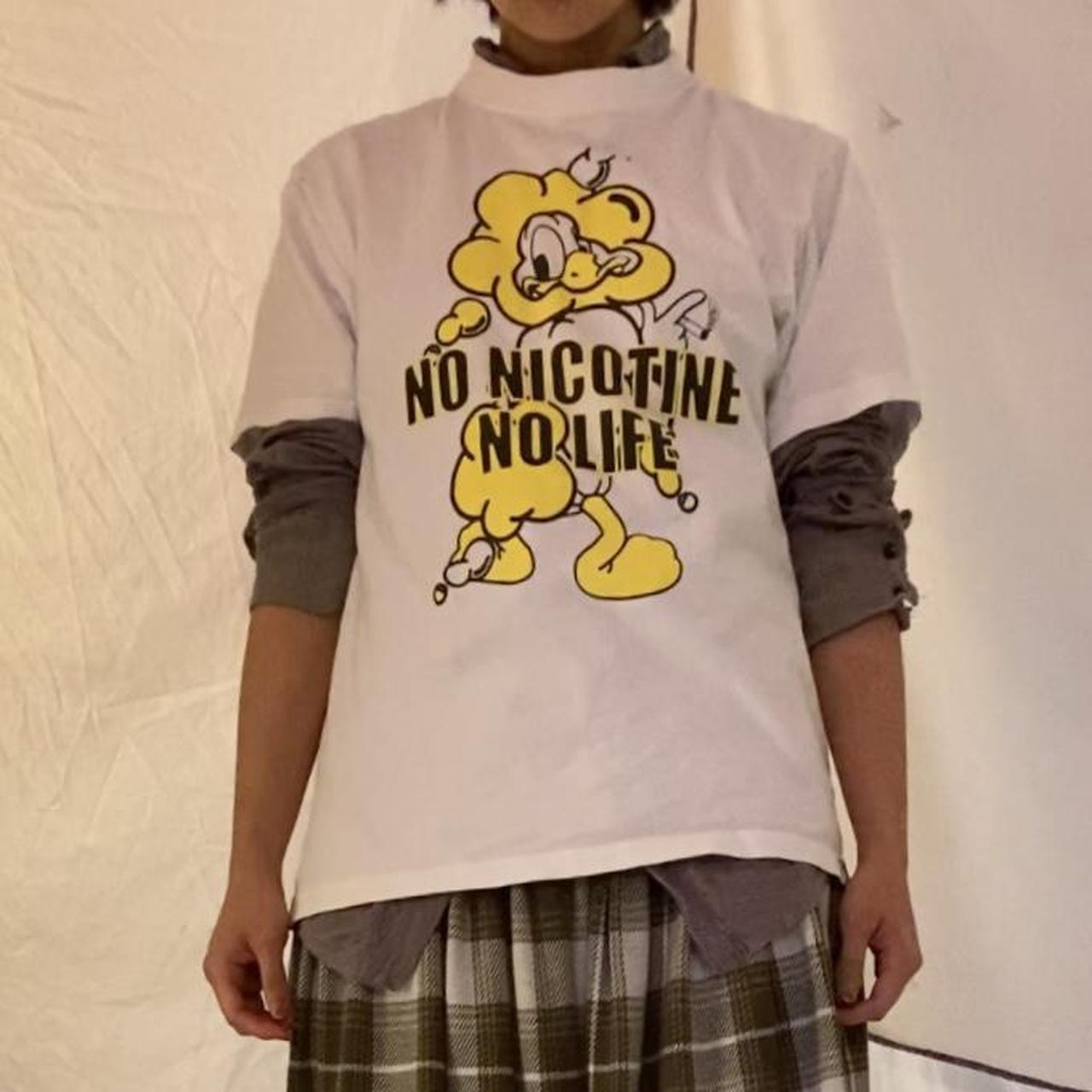 cherry picker “no nicotine no life” graphic t-shirt