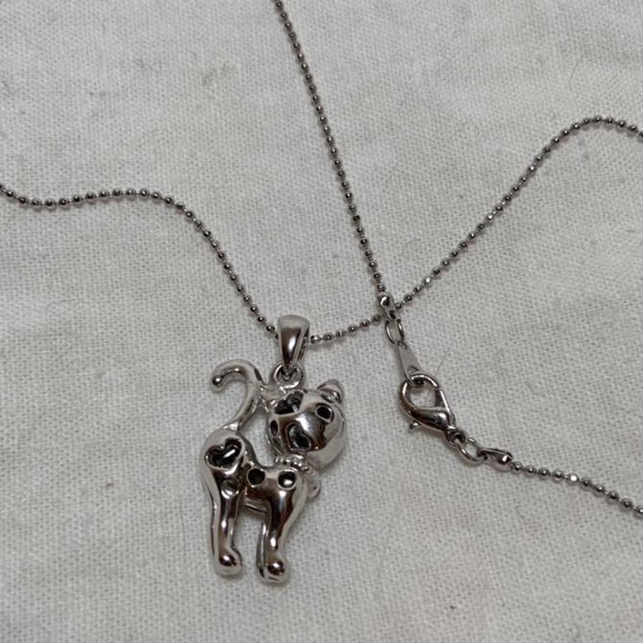 Miho Matsuda rhinestone cat pendant necklace