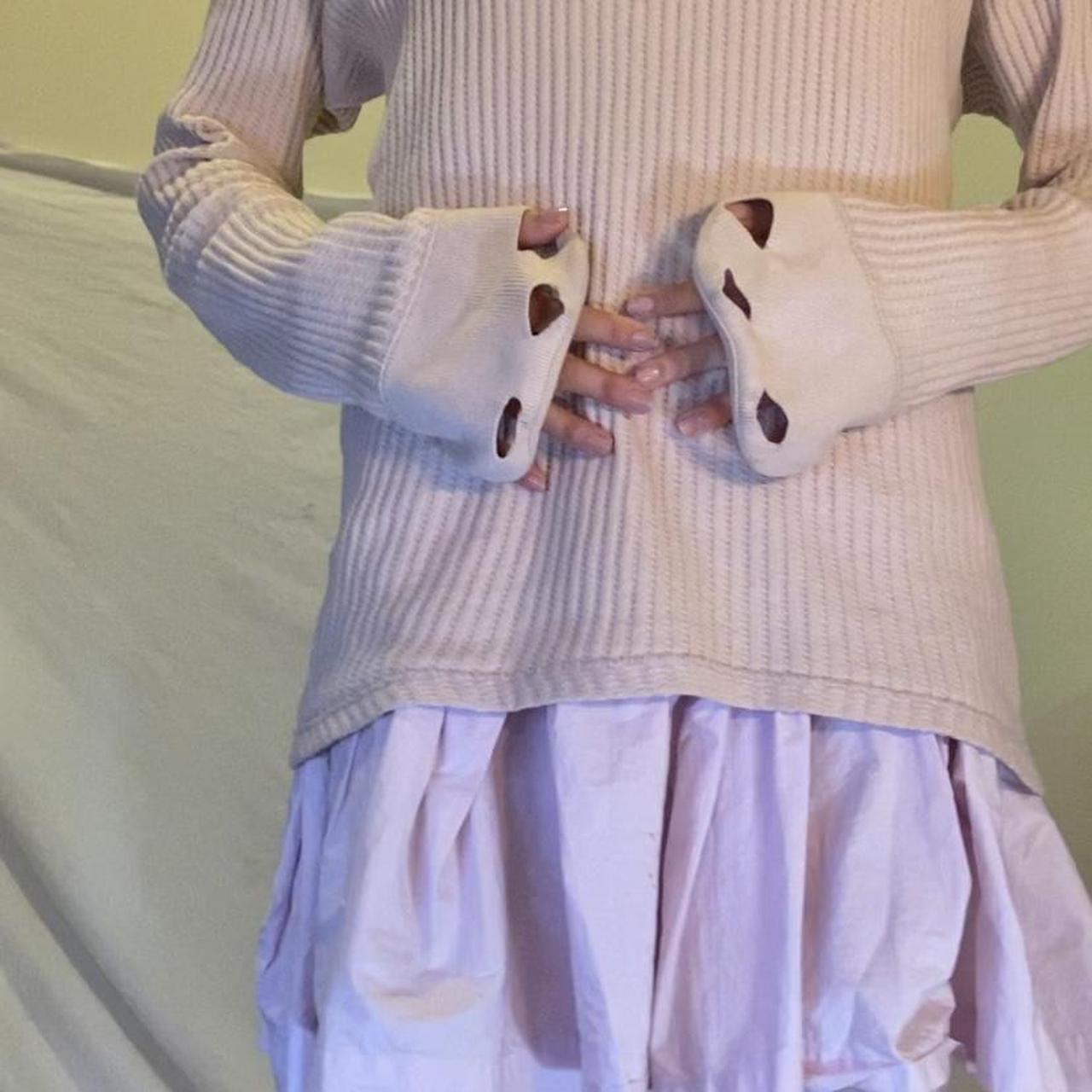 N.Hoolywood light pink/beige thermal fingerhole top