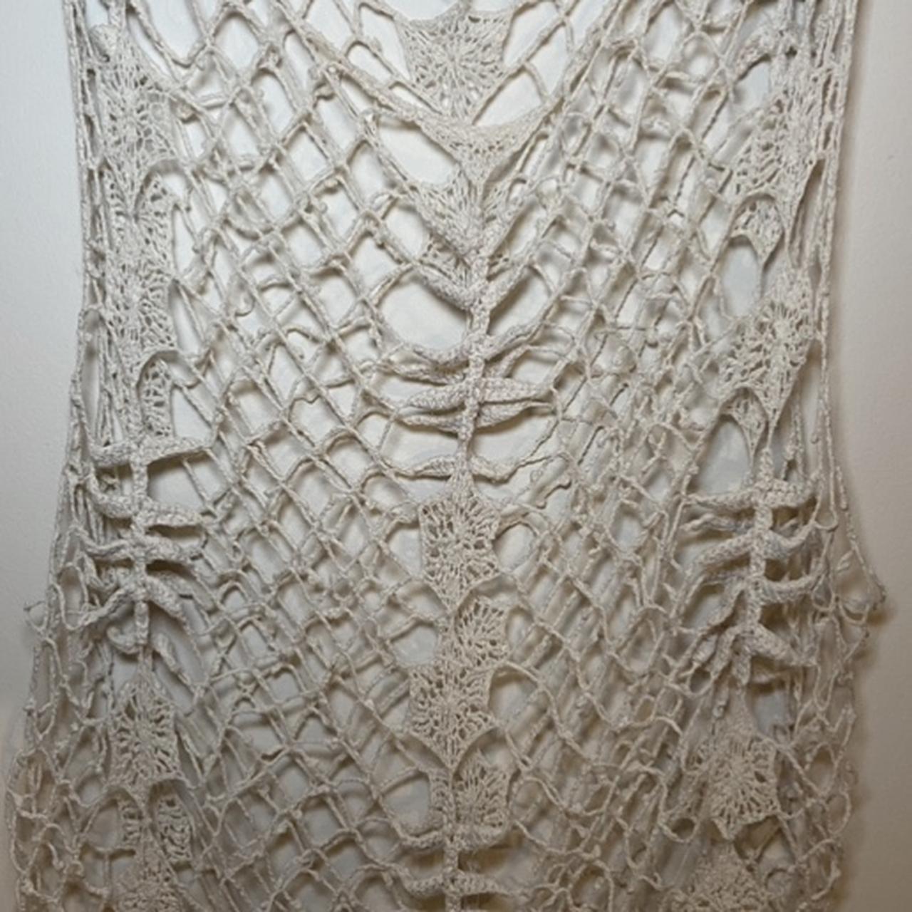 Yohji Yamamoto soie silk mesh lace net knit tank top